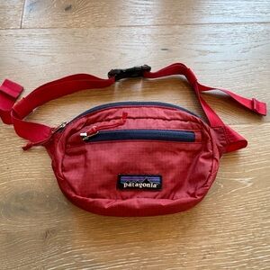 Patagonia Red Belt Bag with Navy Zipper